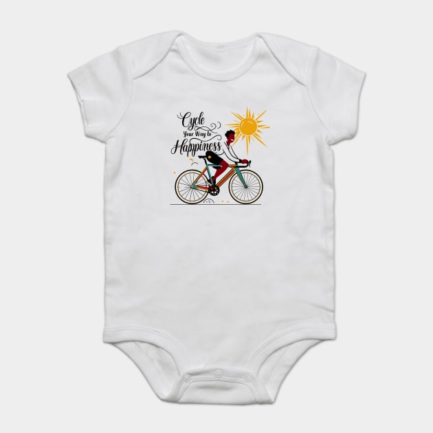 Cycle Your Way to Happiness Baby Bodysuit by Vinokurio